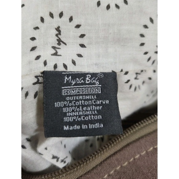 Myra Bag Buttercup Upcycled Canvas & Cowhide Shoulder Bag Western - Picture 5 of 6